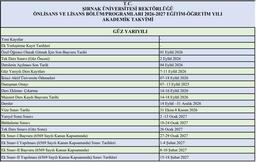 sirnak-universitesi-2026-2027-egitim-ogretim-yili-akademik-takvimi